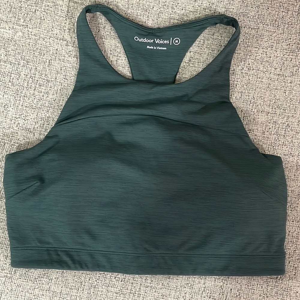 Medium Move Free Crop Top Sports Bra Forest Green Like New